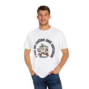 I Run on Coffee and Sarcasm – Funny Quote T-Shirt Design